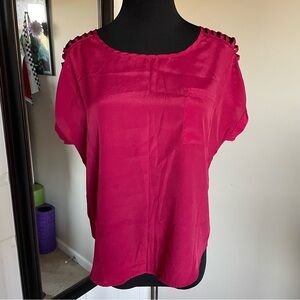Burgundy Blouse with shoulder cut-outs